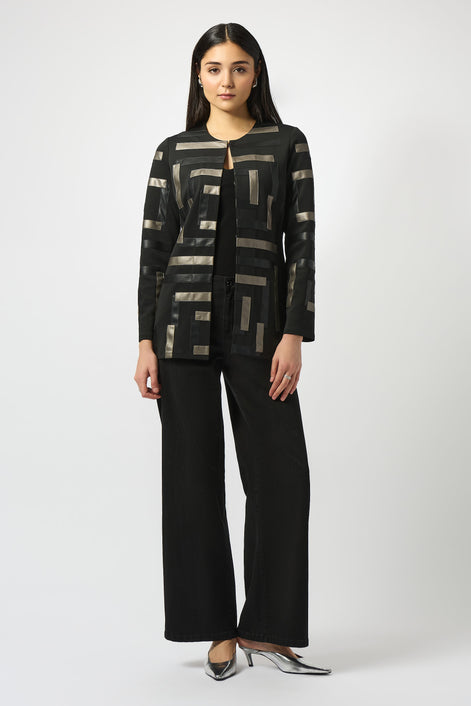 Geometric Long-Sleeve Jacket 826