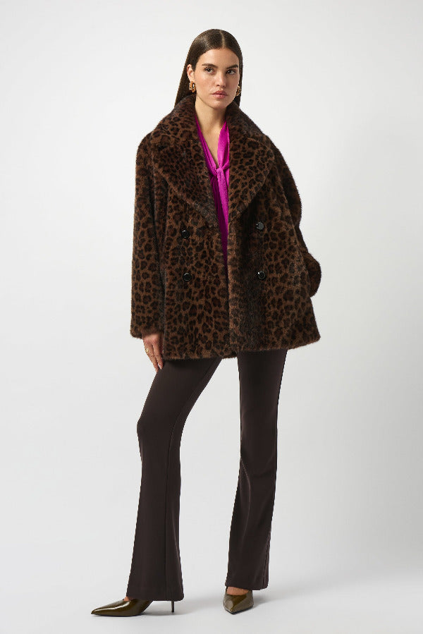 Leopard Print Faux Fur Jacket 606