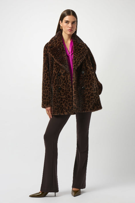 Leopard Print Faux Fur Jacket