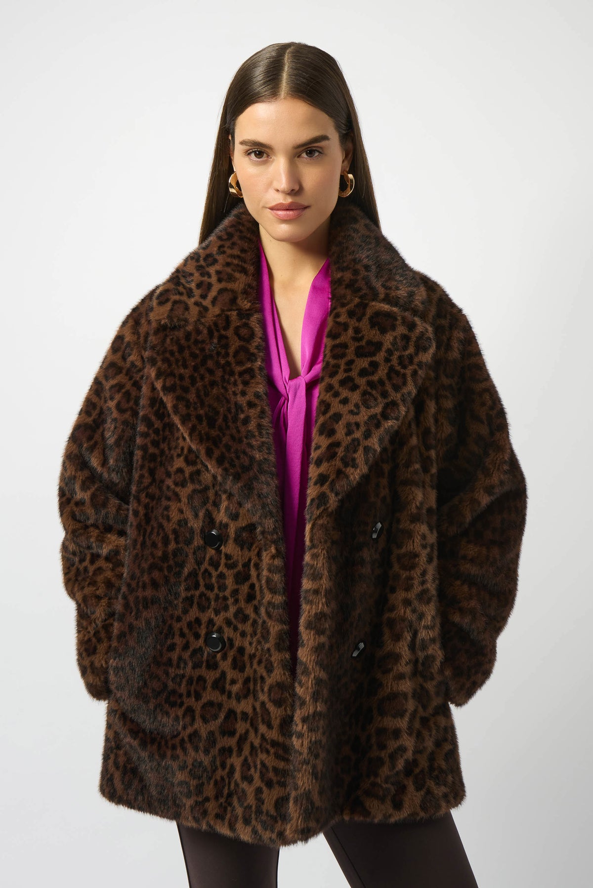 Leopard Print Faux Fur Jacket 606
