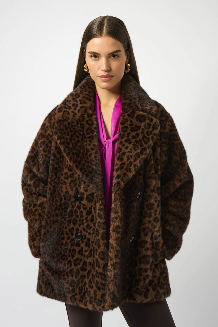 Leopard Print Faux Fur Jacket 606