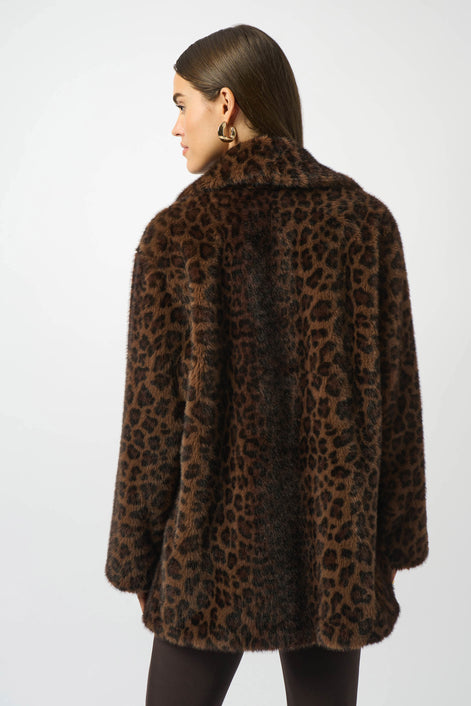 Leopard Print Faux Fur Jacket