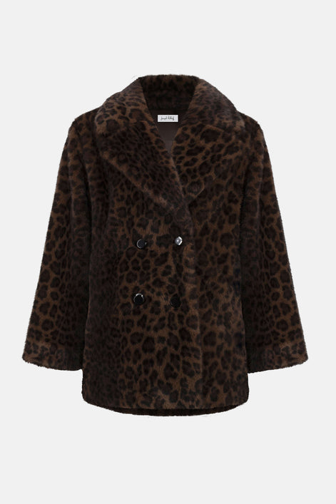Leopard Print Faux Fur Jacket