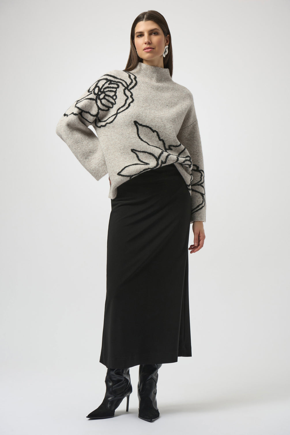 Silky Knit Pull-On Maxi Skirt 608