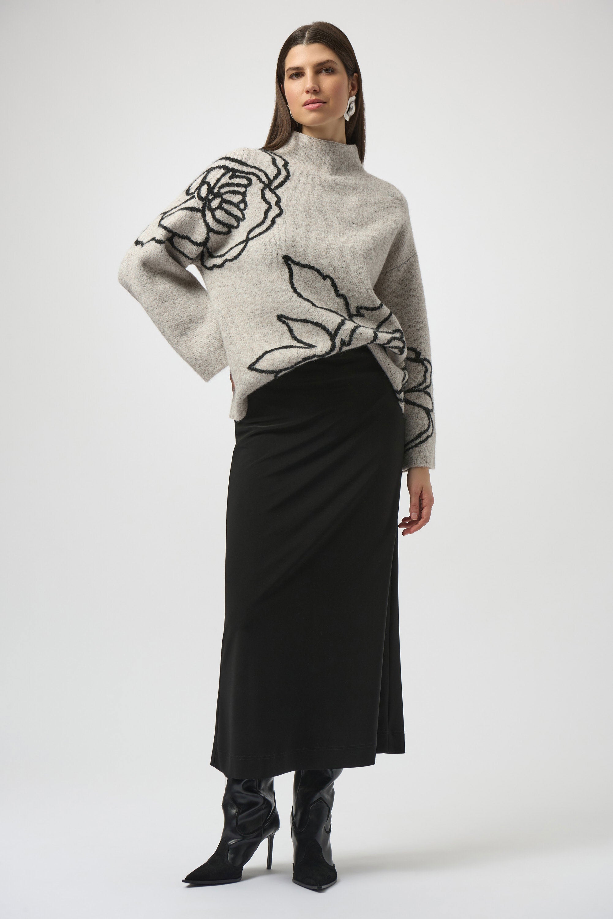 Silky Knit Pull-On Maxi Skirt