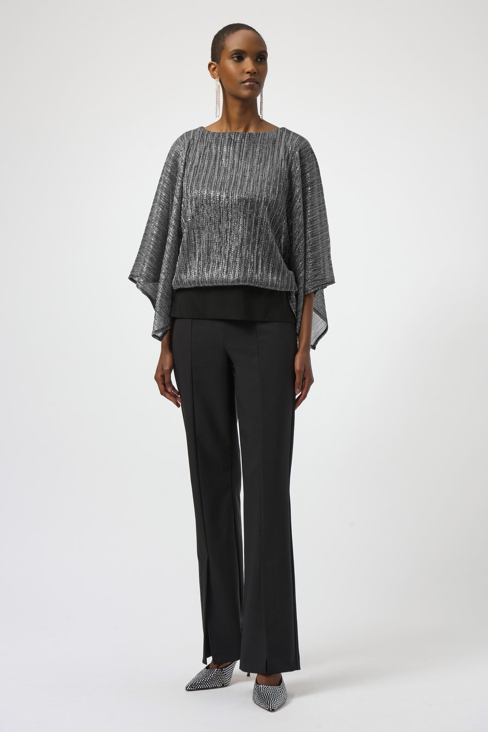 Metallic Butterfly Sleeve Style Blouse 778