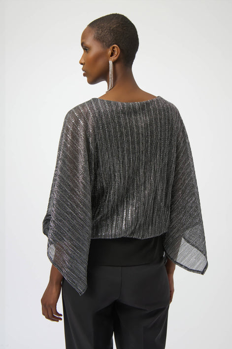Metallic Butterfly Sleeve Style Blouse 778