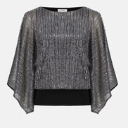 Metallic Butterfly Sleeve Style Blouse 778