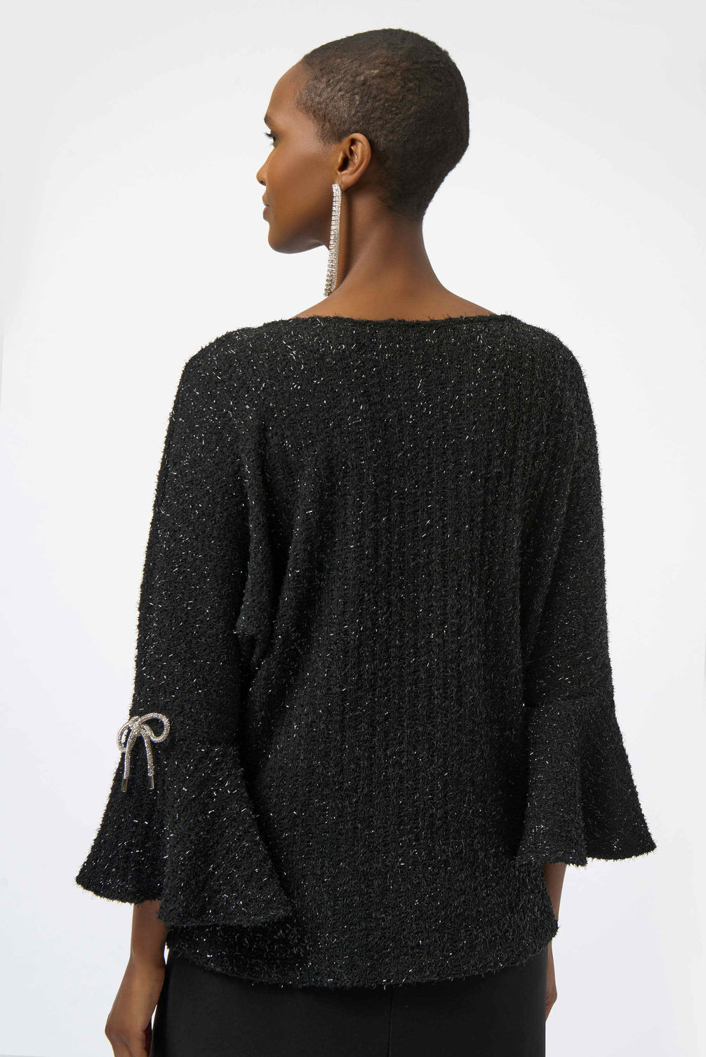 Fuzzy Metallic Knit Boxy Top 678