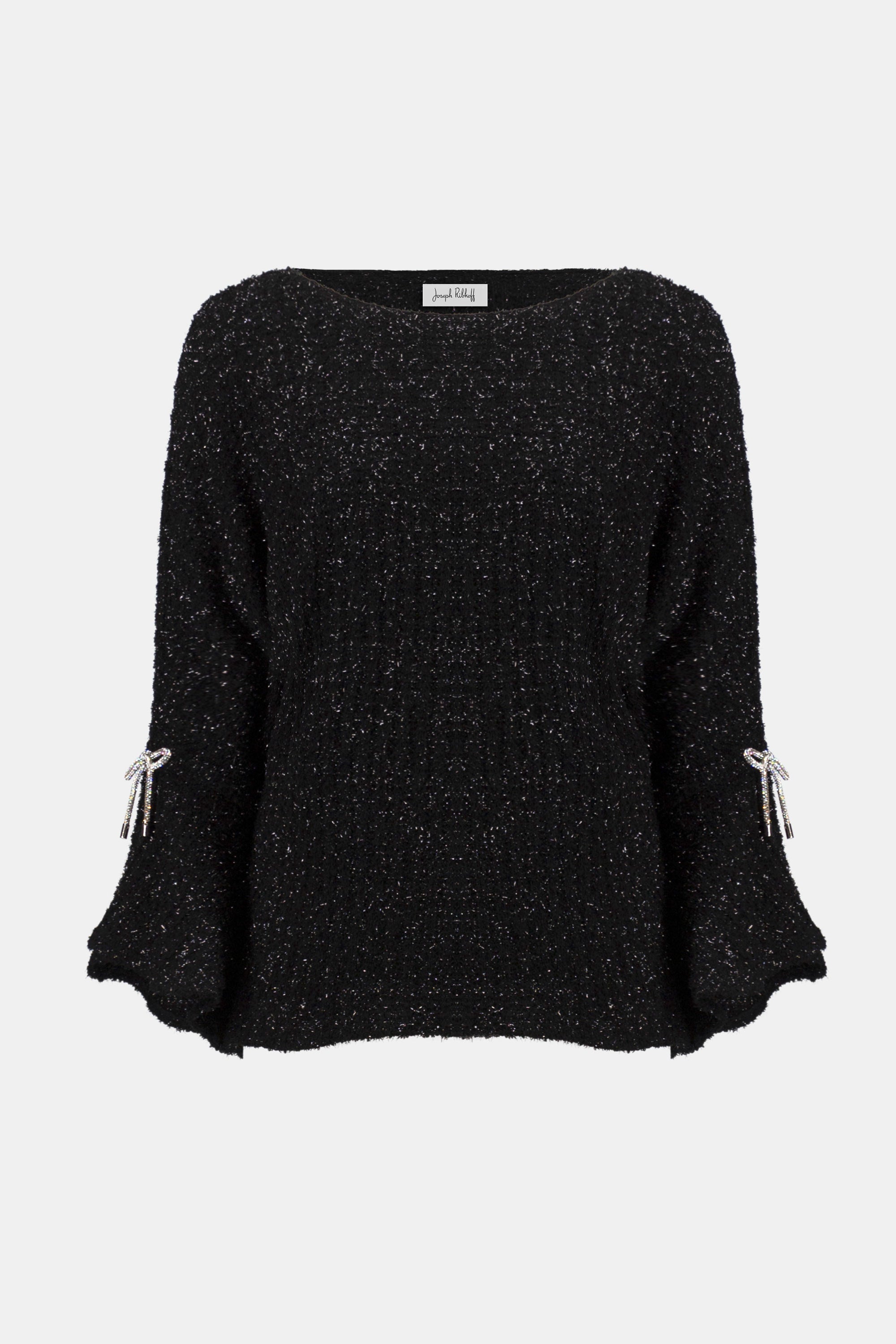 Fuzzy Metallic Knit Boxy Top