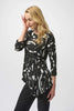 Abstract Printed Silky Asymmetric Knit Top