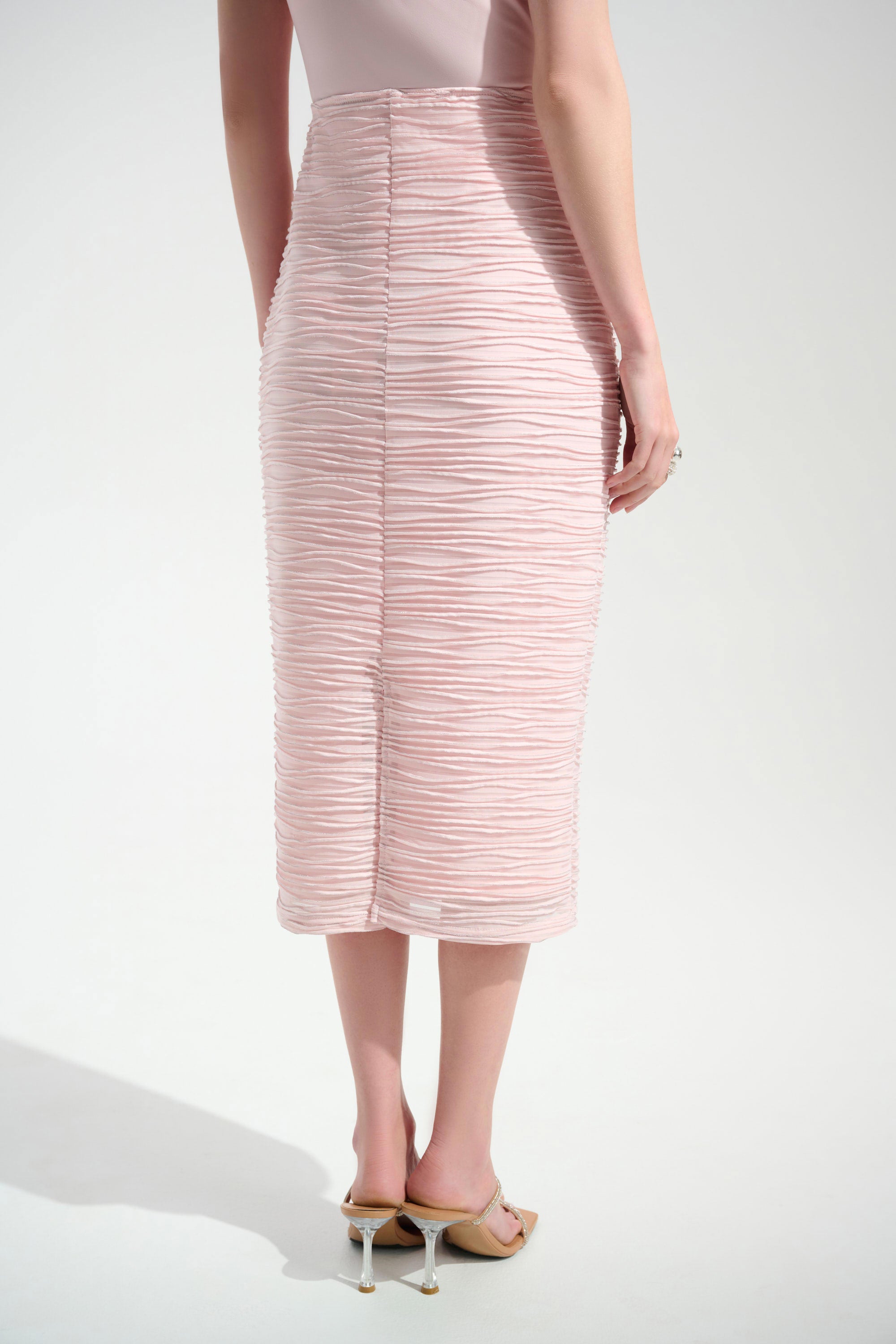 Lurex Cascade Knit Pull-On Pencil Skirt