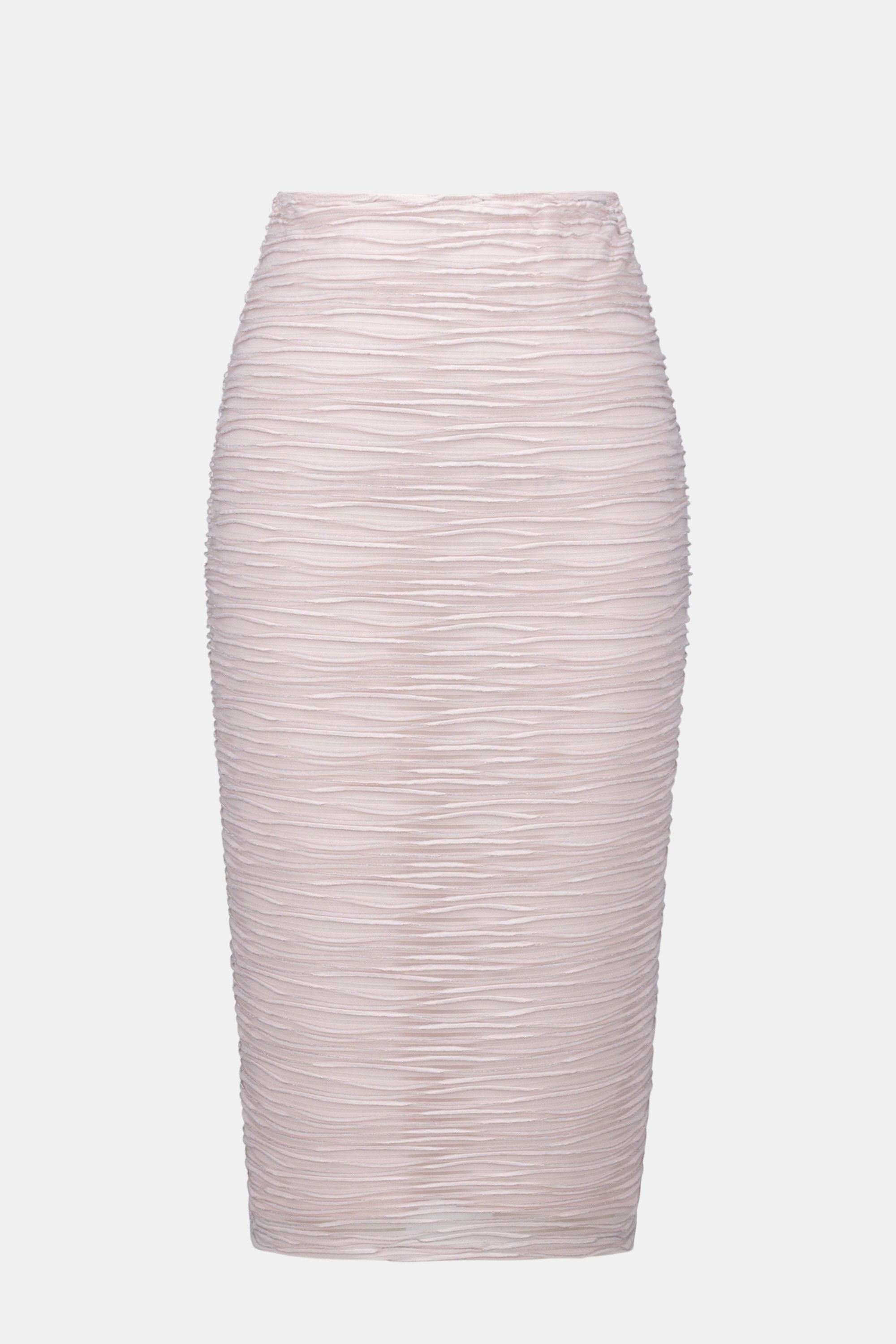 Lurex Cascade Knit Pull-On Pencil Skirt