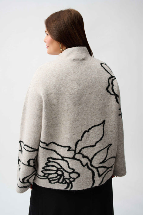 Knit Floral Print Sweater