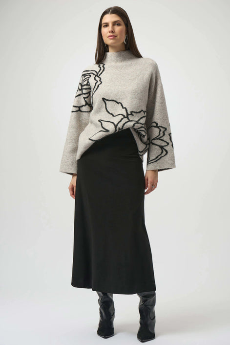 Knit Floral Print Sweater