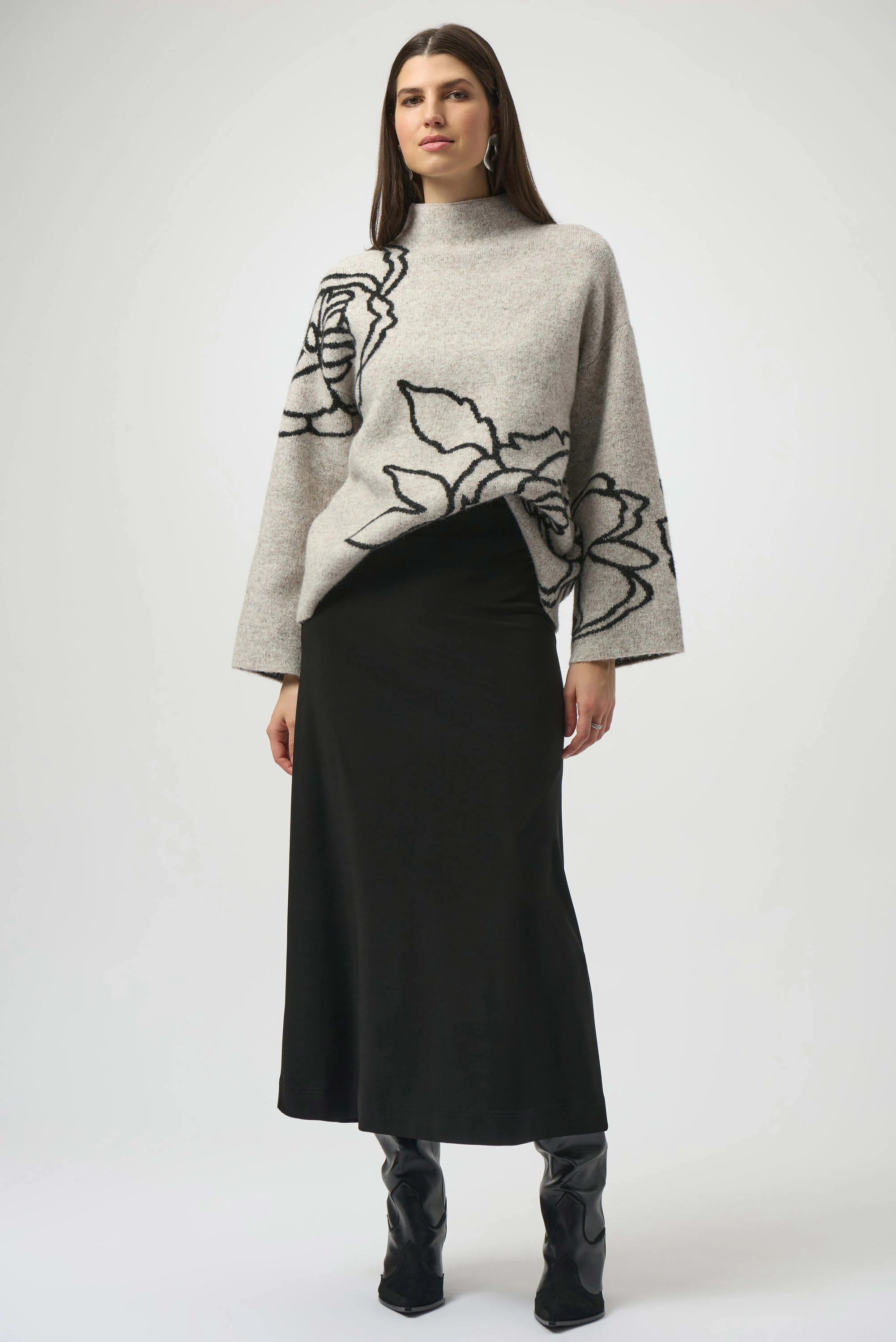 Knit Floral Print Sweater