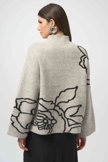 Knit Floral Print Sweater