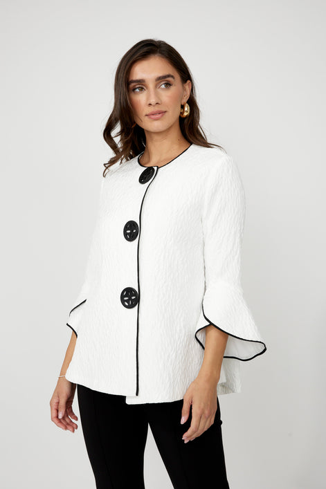 Button Jacket With Tulip Sleeves