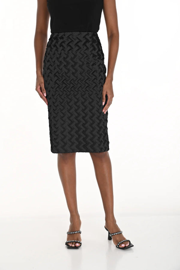 Woven Jacket with Gold Button Closure & Matching Skirt Suit 637