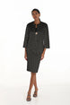 Woven Jacket with Gold Button Closure & Matching Skirt Suit 637