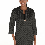Woven Jacket with Gold Button Closure & Matching Skirt Suit 637