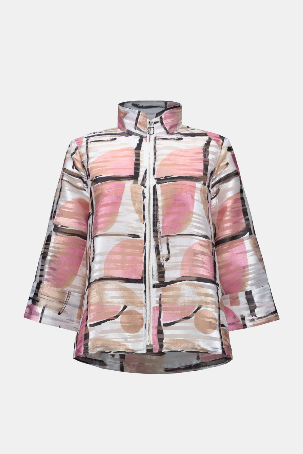 Organza Jacquard Abstract Print Boxy Jacket 752