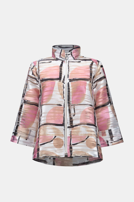 Organza Jacquard Abstract Print Boxy Jacket 752
