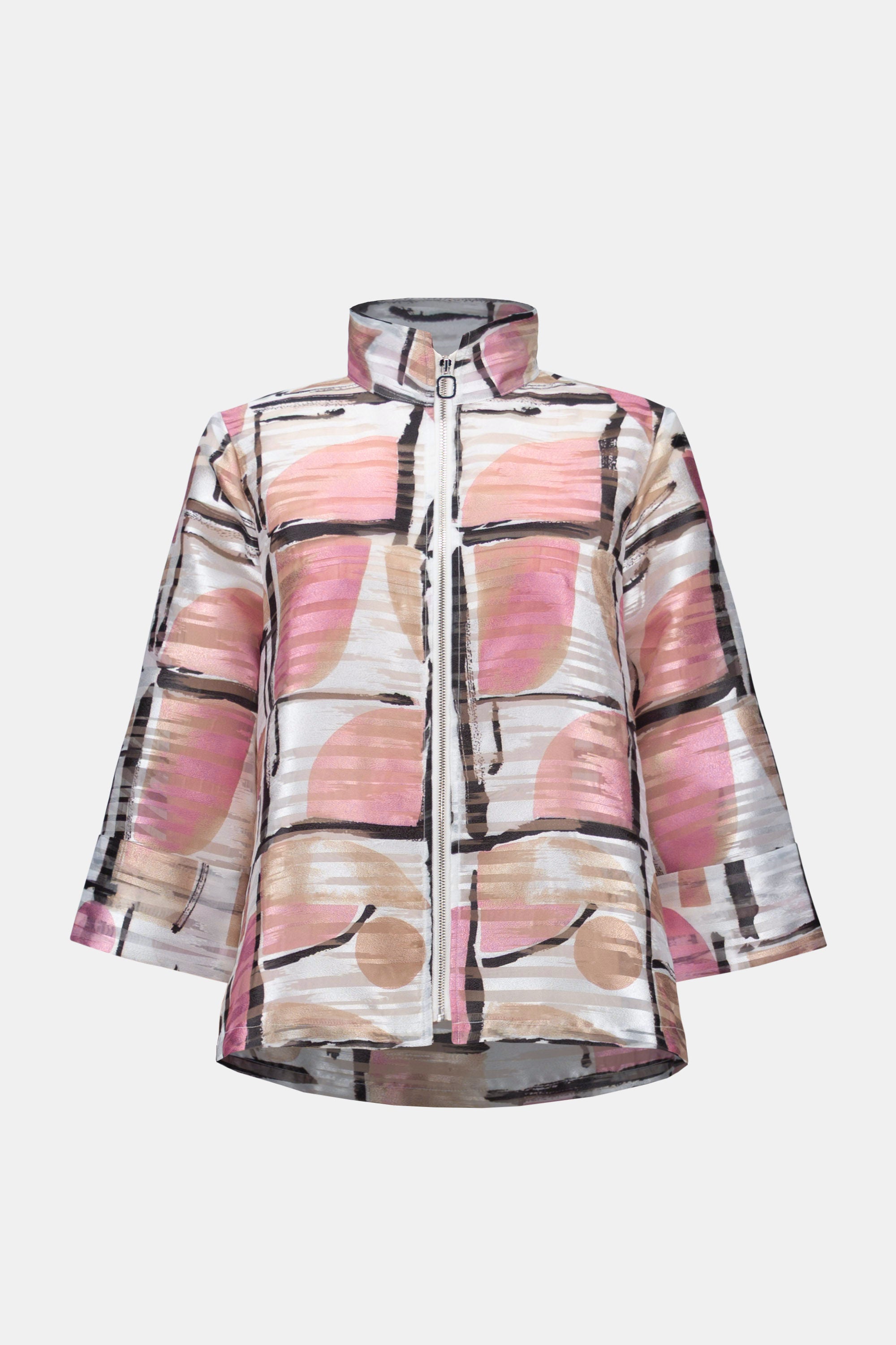 Organza Jacquard Abstract Print Boxy Jacket 752