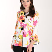 Floral Blazer With Flare Sleeves 829