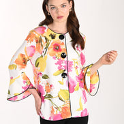 Floral Blazer With Flare Sleeves 829