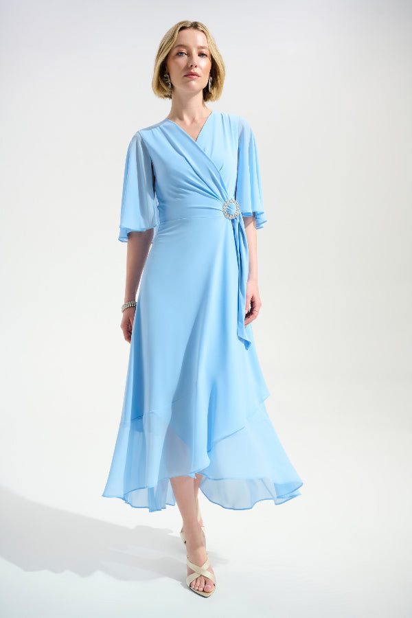 V-neck Wrap Midi Dress 775