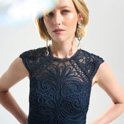 Guipure Soutache Trumpet Dress With Ruffle Hem 758