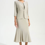 Sparkle Knit Fitted Jacket And Cami Set With Rhinestones Button 696