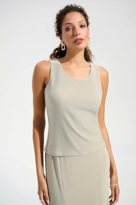 Sparkle Knit Fitted Jacket And Cami Set With Rhinestones Button
