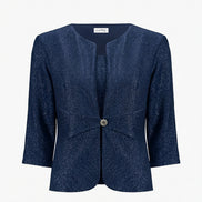 Sparkle Knit Fitted Jacket And Cami Set With Rhinestones Button 696