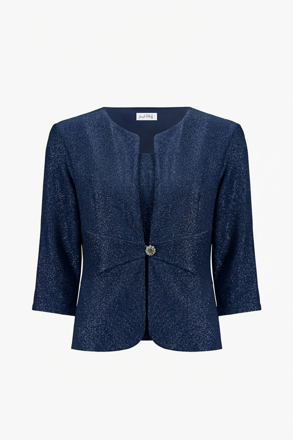 Sparkle Knit Fitted Jacket And Cami Set With Rhinestones Button 696
