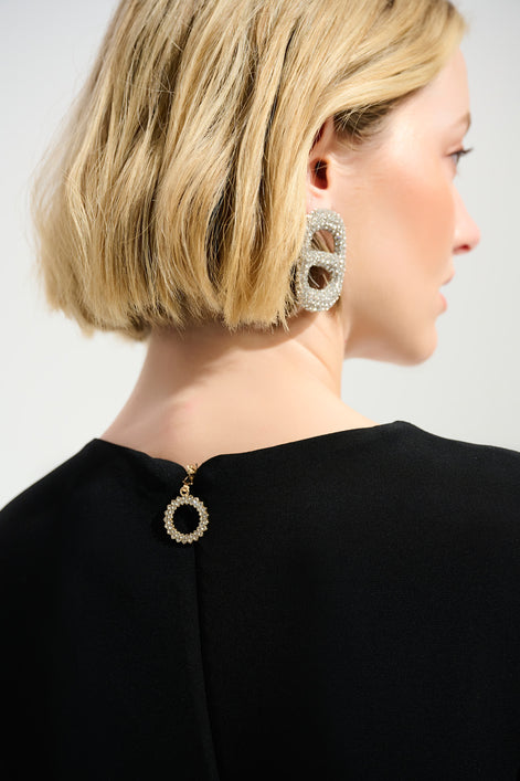 Silky Knit Wide Leg Jumpsuit With Chiffon Sleeves 760