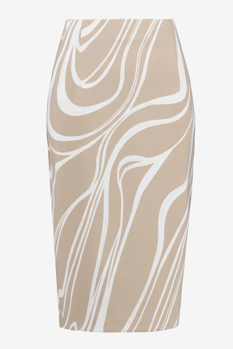 High-waist Pencil Skirt With Embellished Buttons 777