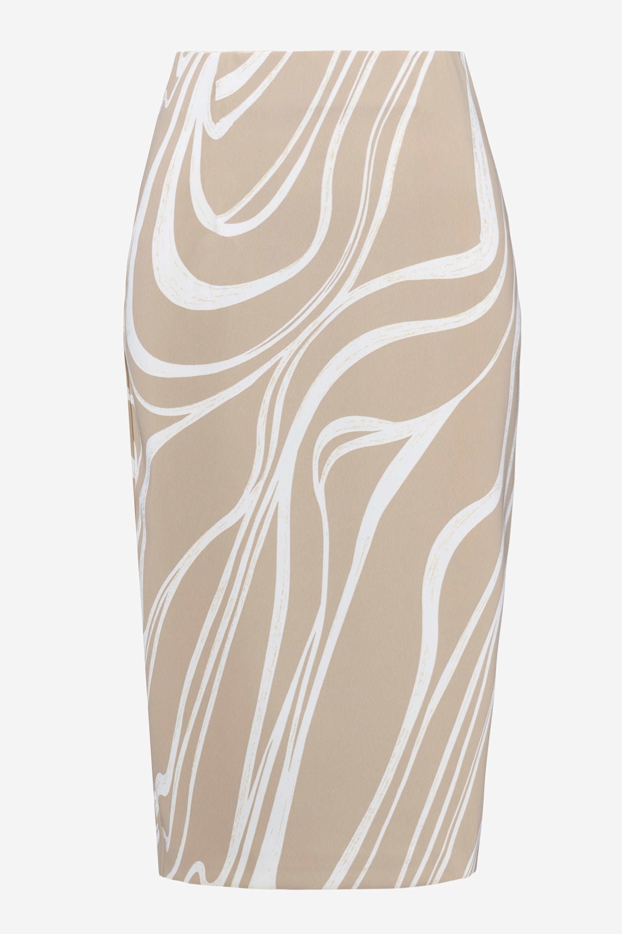 High-waist Pencil Skirt With Embellished Buttons 777