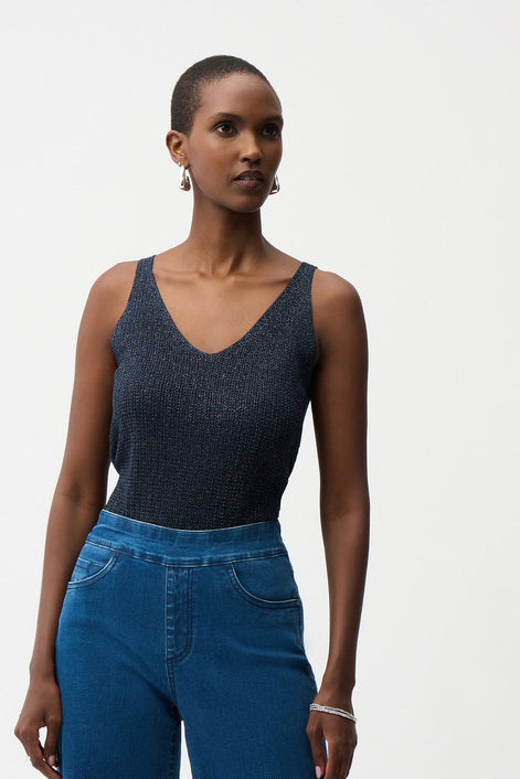 Metallic Knitted Camisole with Rhinestones 755