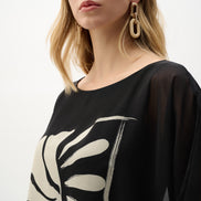 Sheer Woven Tropical Poncho Top 813