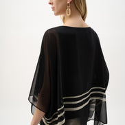 Sheer Woven Tropical Poncho Top 813