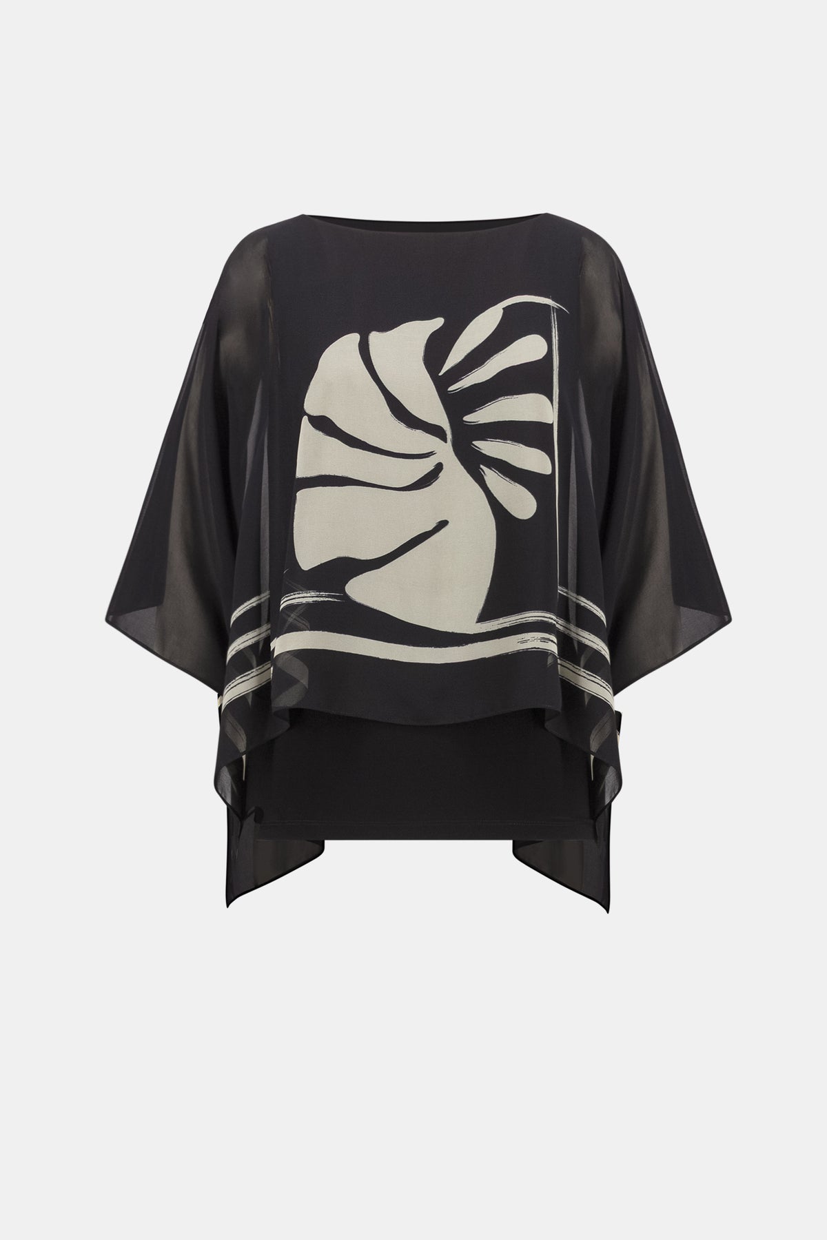 Sheer Woven Tropical Poncho Top 813