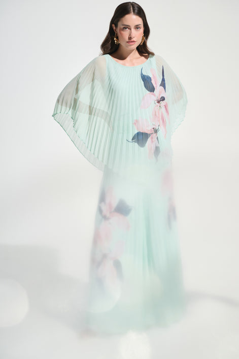 Chiffon Floral Print Pleated Wide Leg Pants 785