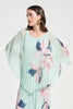 Chiffon Floral Print Pleated Poncho Top 786