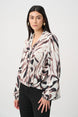 Satin Animal Print Draped Top 819