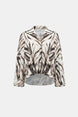 Satin Animal Print Draped Top 819