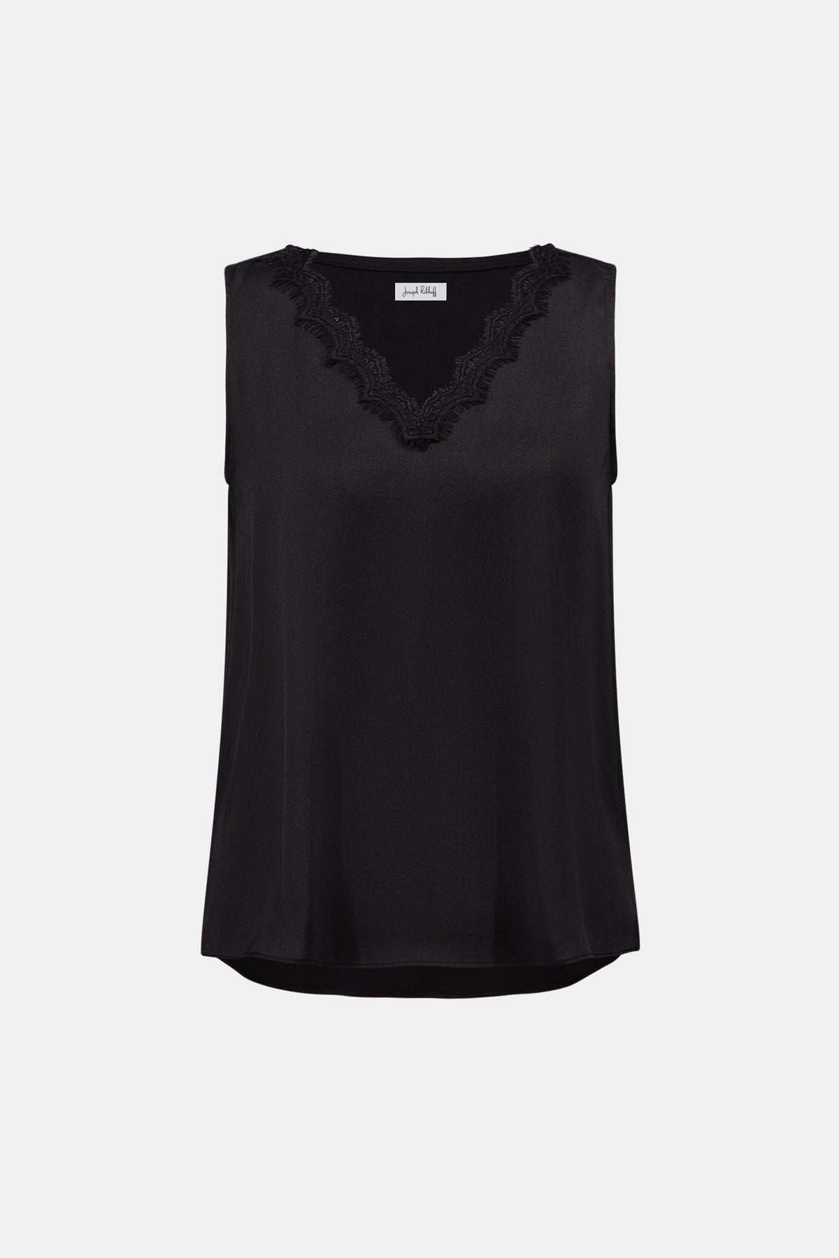 Satin Sleeveless V-Neck Cami With Lace Trim 828