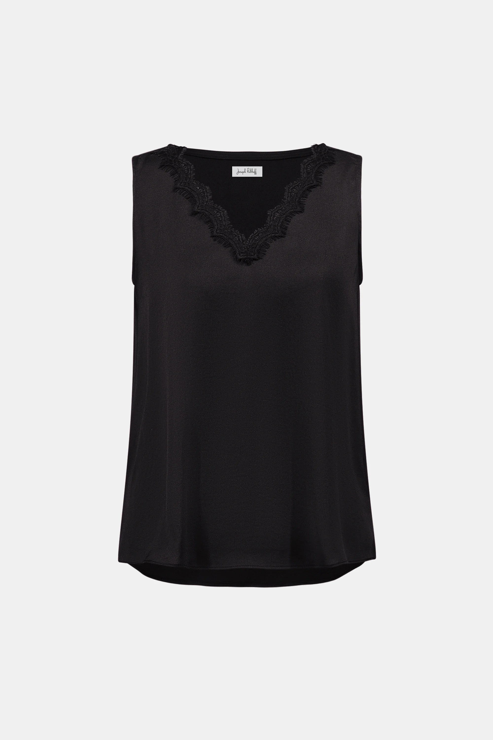 Satin Sleeveless V-Neck Cami With Lace Trim 828