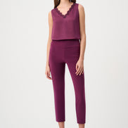 Satin Sleeveless V-Neck Cami With Lace Trim 828